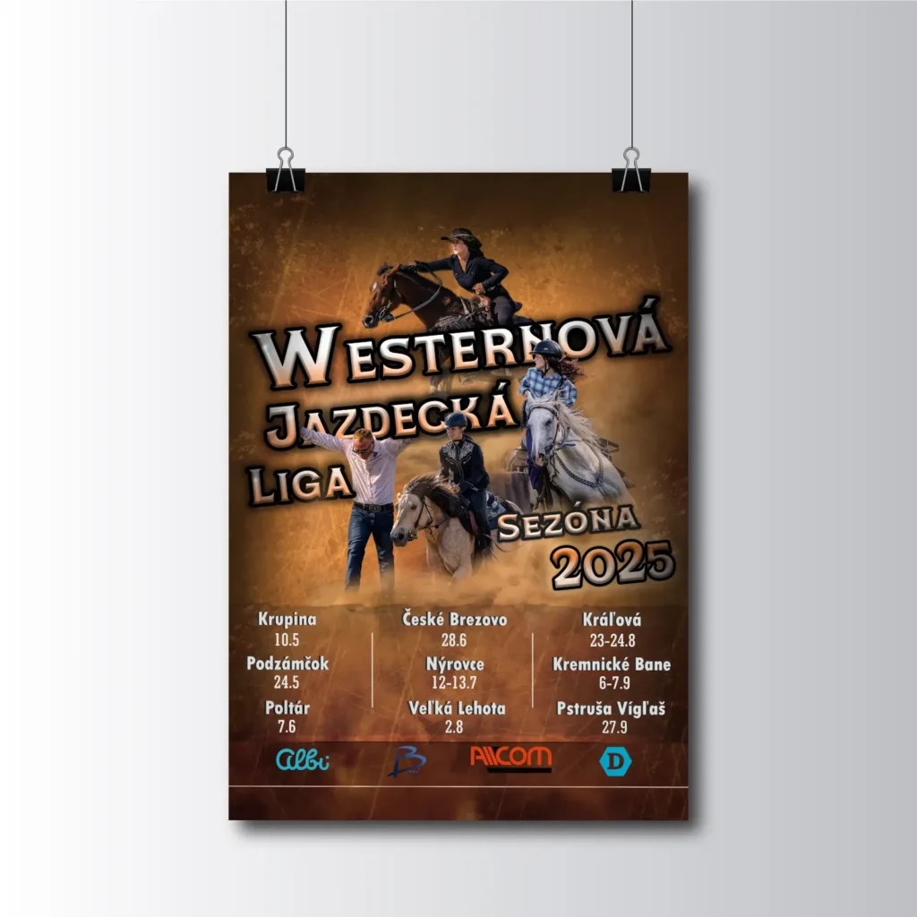 Návrh plagátu jazdeckej ligy na sezónu 2025