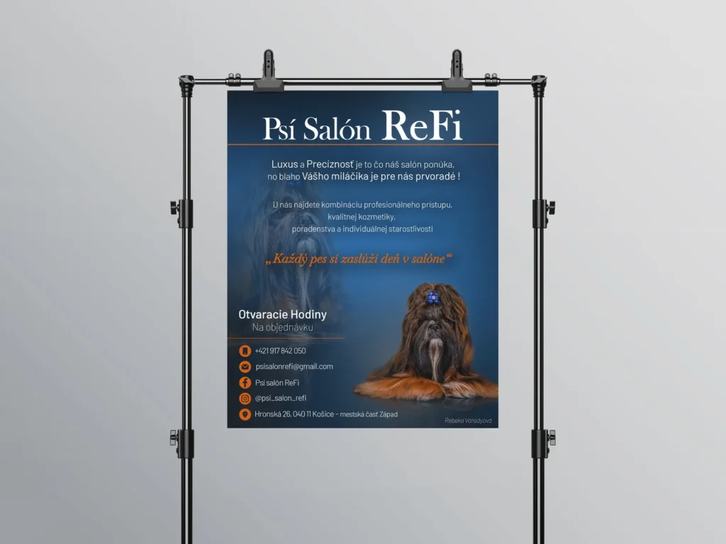 Návrh informačného plagátu psieho salónu